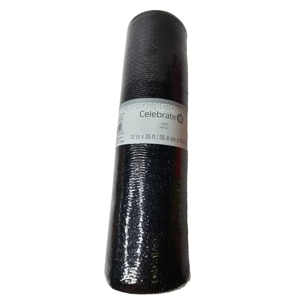 New in plastic Celebrate It black decorating mesh 12‎ inches by 35 feet